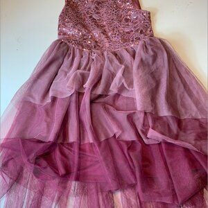 Multi layered purple/pink dress with soft inside and sparkles, children size 10